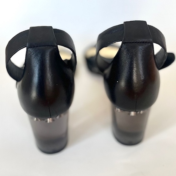 Donna Karen New York Leather ankle Strap Sandals with Translucent Heel F1136321 - Picture 4 of 8